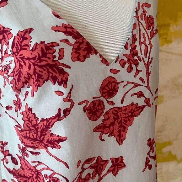 NWOT Club Monaco Floral Soft Printed Silk Cotton Blend Cami Gray Mix - Picture 7 of 8